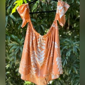 Orange Manuhealiʻi top size Medium